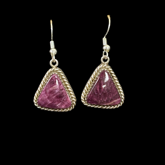 Purple Spiny Oyster Earrings by Nelson Morgan