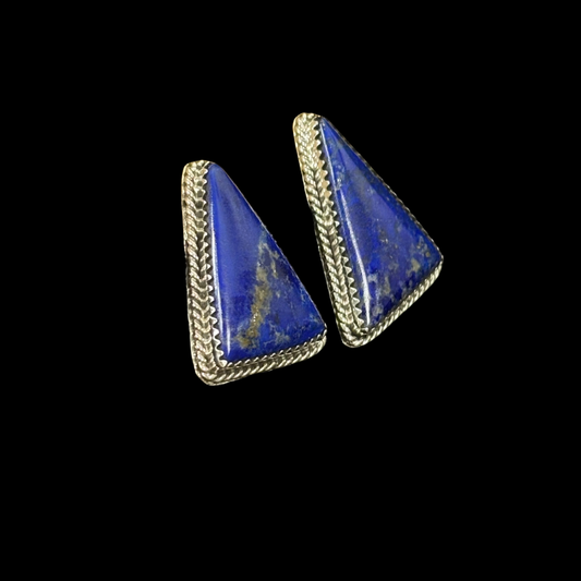 Triangle Lapis Post Earrings by Nelson Morgan