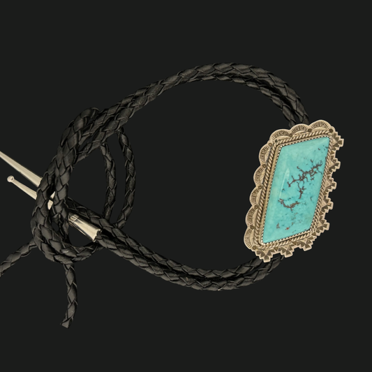 Sterling Silver & Kingman Turquoise Bolo Tie