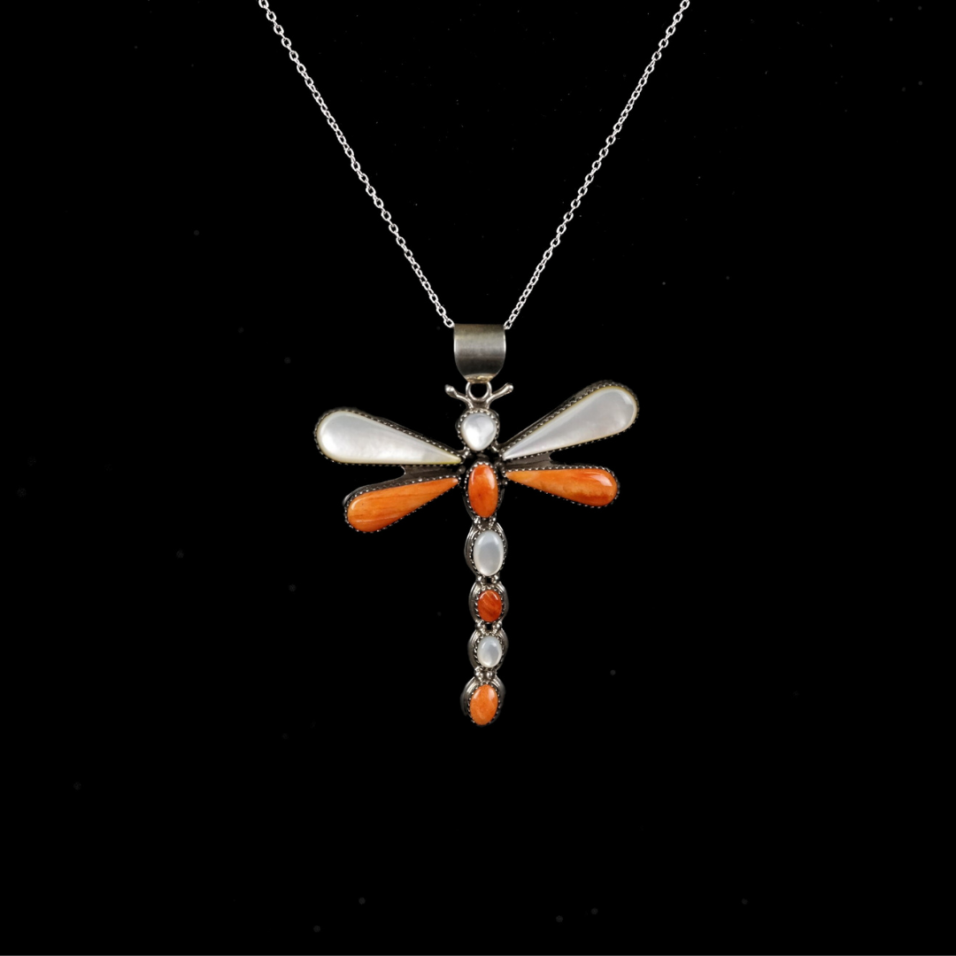 Dragonfly Spiny Oyster Pendant