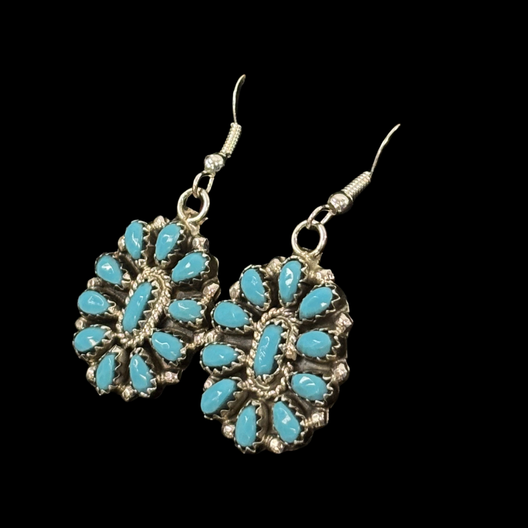 Navajo Turquoise Cluster Post Earrings
