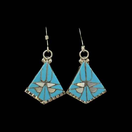 Zuni Inlaid Turquoise & Opal Earrings