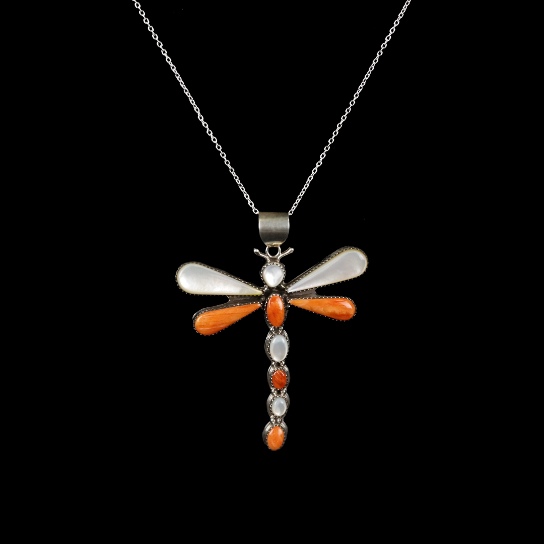 Dragonfly Spiny Oyster Pendant