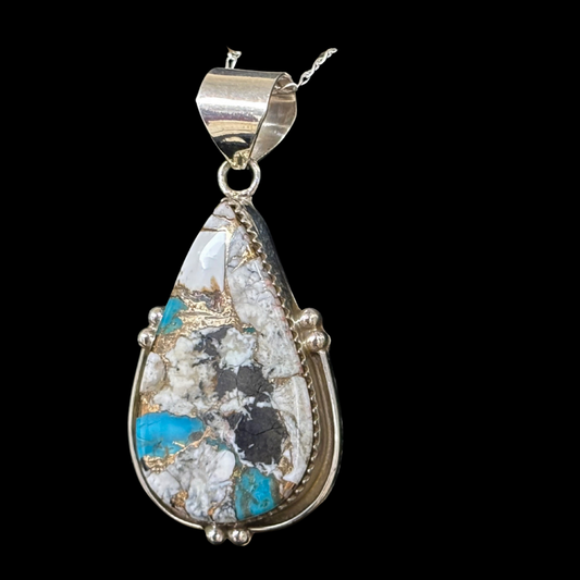Mixed Stone Composite Sterling Silver Pendant by Nelson Morgan
