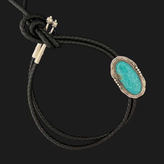 Sterling Silver & Royston Turquoise Bolo Tie