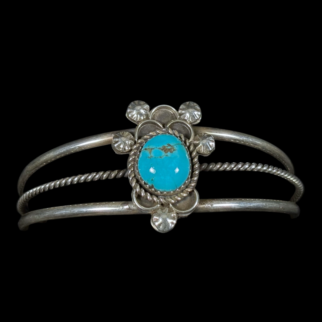 Split Band Turquoise Mountain Turquoise Bracelet