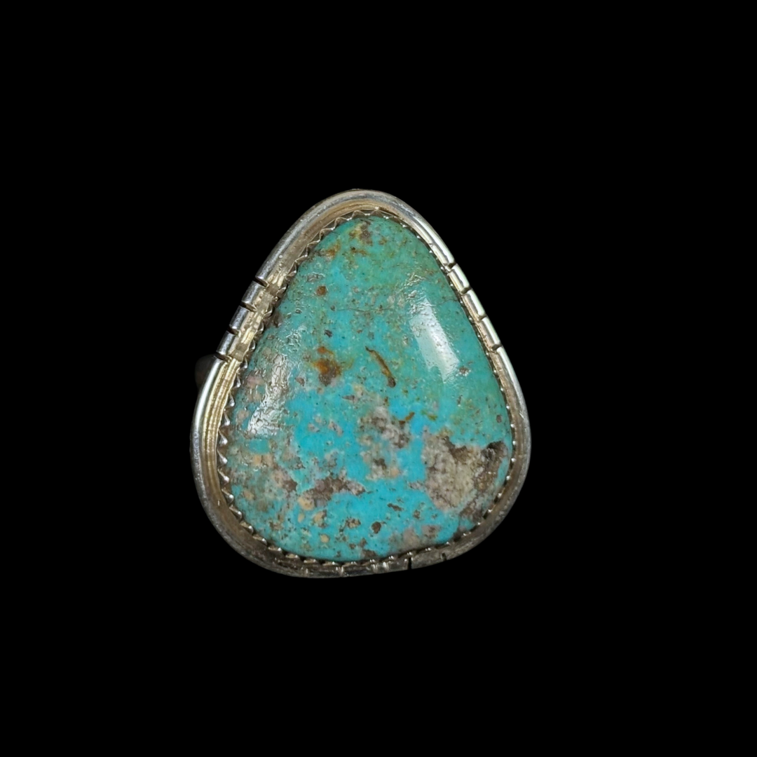 Navajo Kingman Turquoise Ring – Size 7 | Sterling Silver by Nelson Morgan