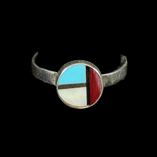 Jimmy Poyer Navajo Multi-Stone Inlay Ring – Size 7