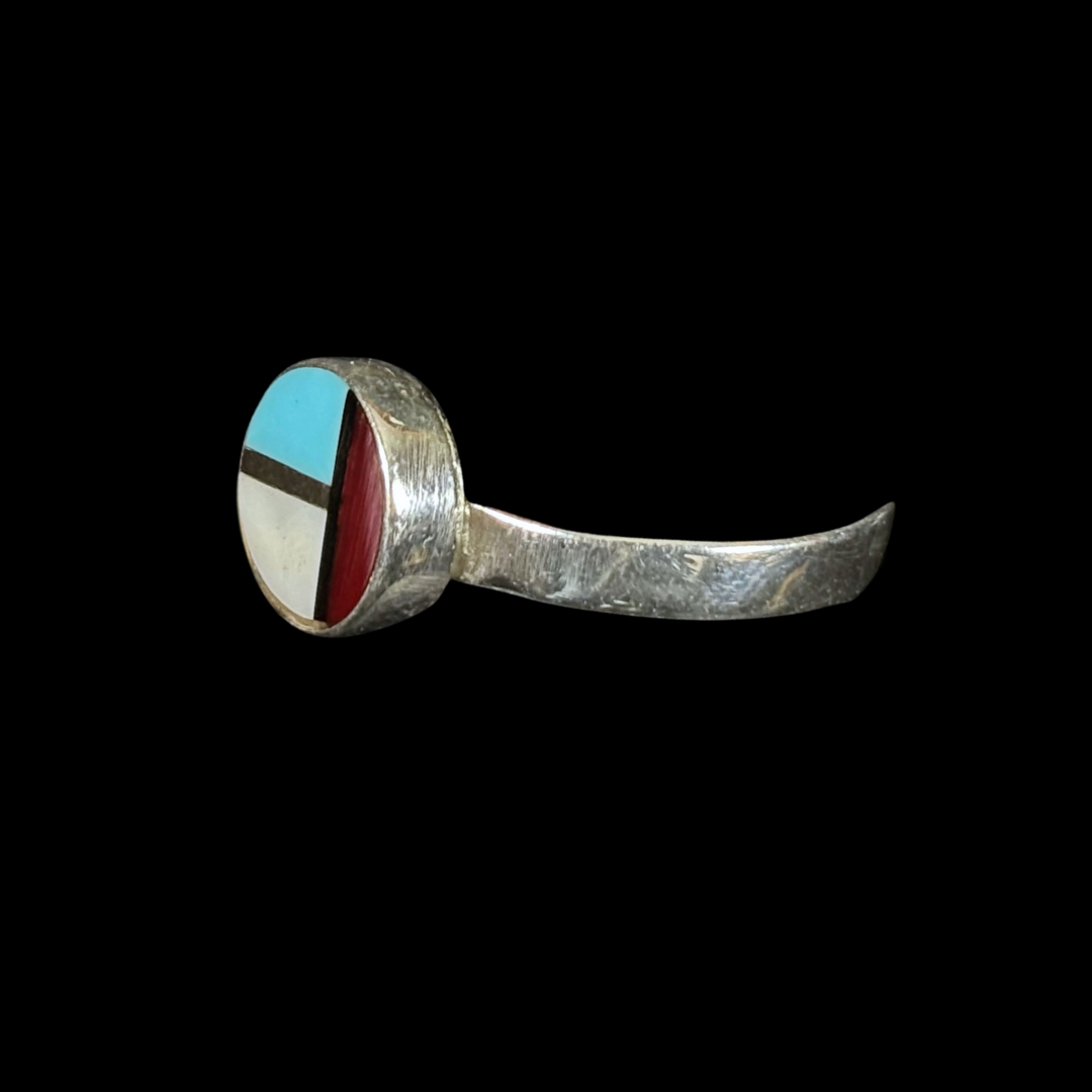 Jimmy Poyer Navajo Multi-Stone Inlay Ring – Size 7