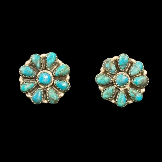 Kingman Turquoise Cluster Earrings by Violet Nez