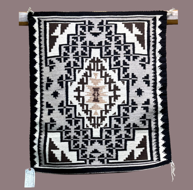 Navajo Two Grey Hills Rug by Shirley Lopez | Handwoven Native American Textile