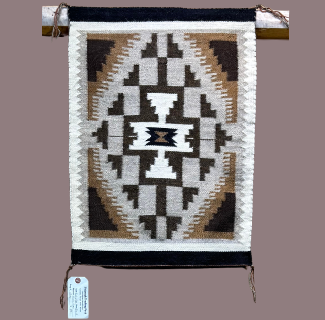 Navajo Two Grey Hills Rug by Shirley Lopez | Handwoven Native American Textile