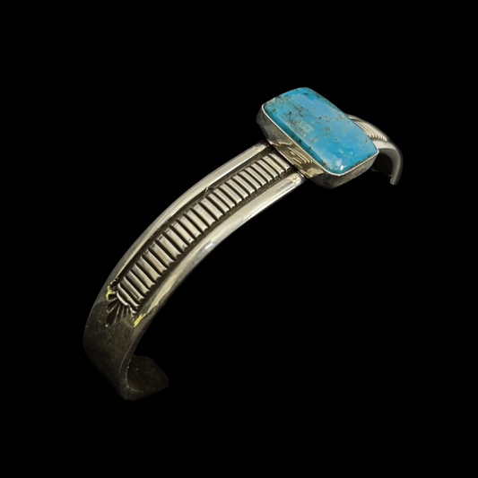 Bruce Morgan Kingman Turquoise Bracelet | Navajo Sterling Silver