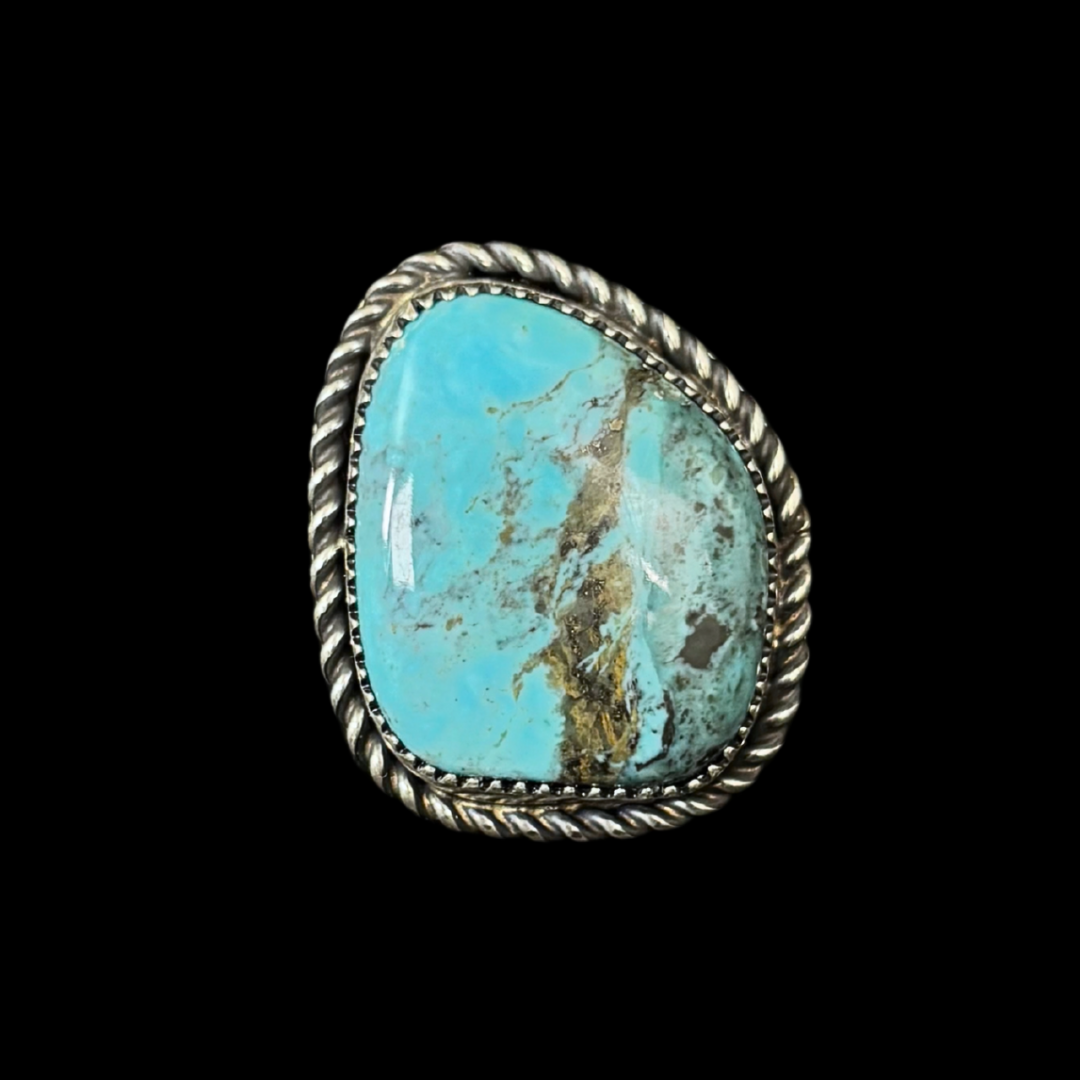 Jeanette Dale Kingman Turquoise Ring | Navajo Sterling Silver Size 9.5