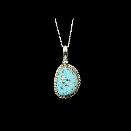 Nelson Morgan Kingman Turquoise Pendant | Navajo Sterling Silver