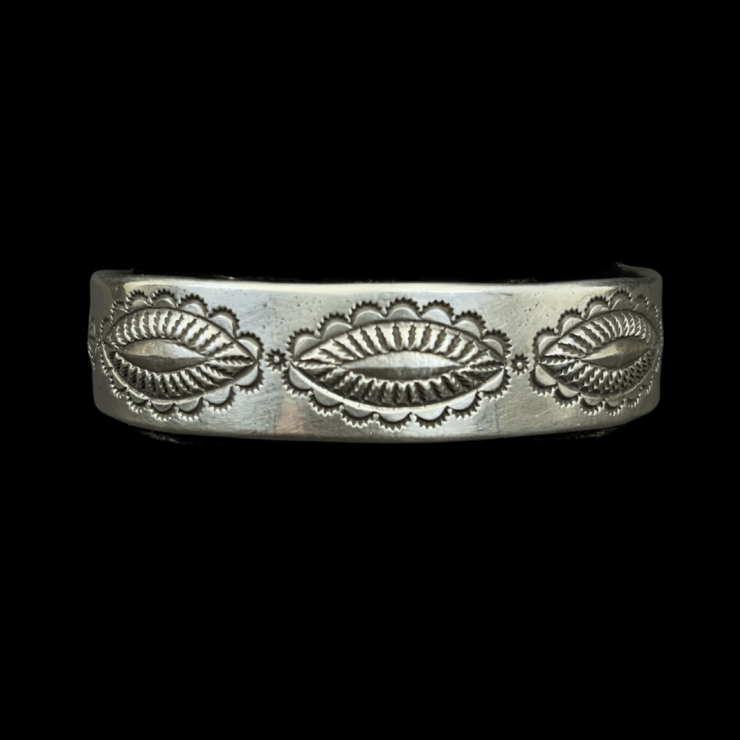 Perry Shorty Navajo Coin Silver Bracelet | Hand-Stamped Cuff