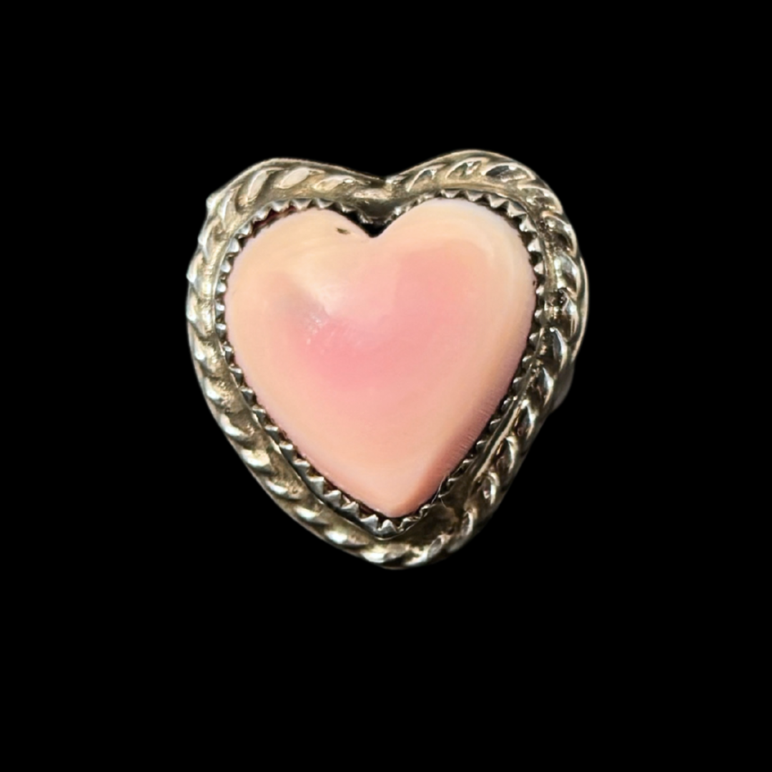 Calvin Butler Jr. Navajo Pink Conch Heart Ring | Size 9