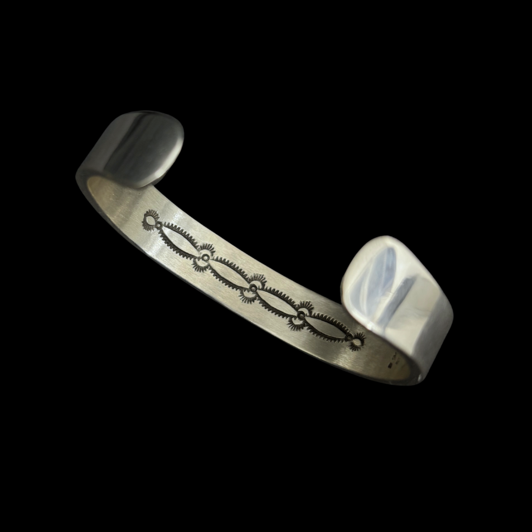 Bruce Morgan Navajo Sterling Silver Stamped Bracelet
