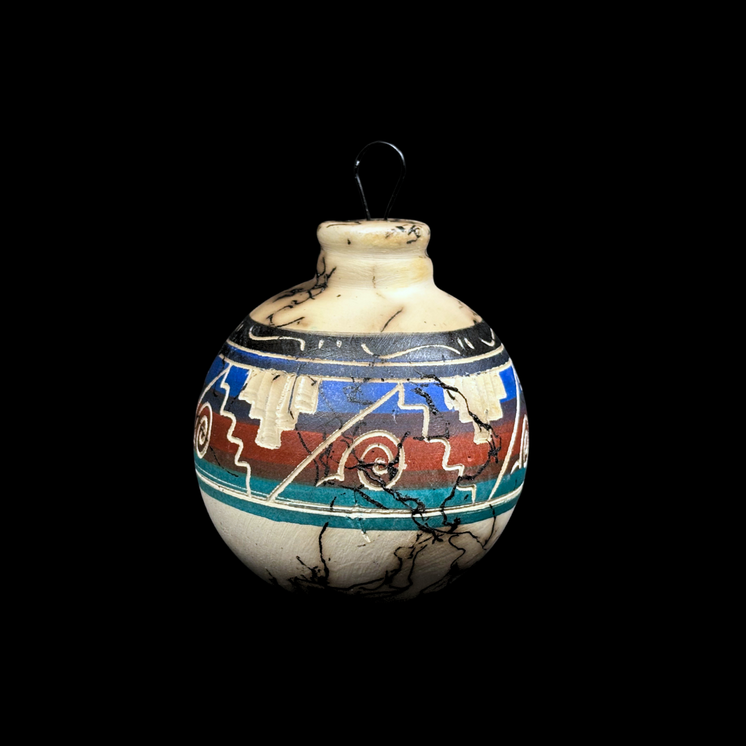 Navajo Horsehair Pottery Christmas Ornament by Cheryl Lewis