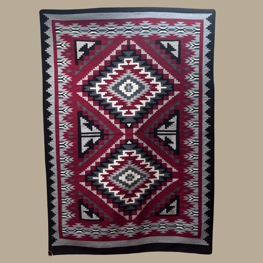 Handmade Ganado Navajo Rug by Caroline Benally | 83" x 57" | Authentic Native American Rug