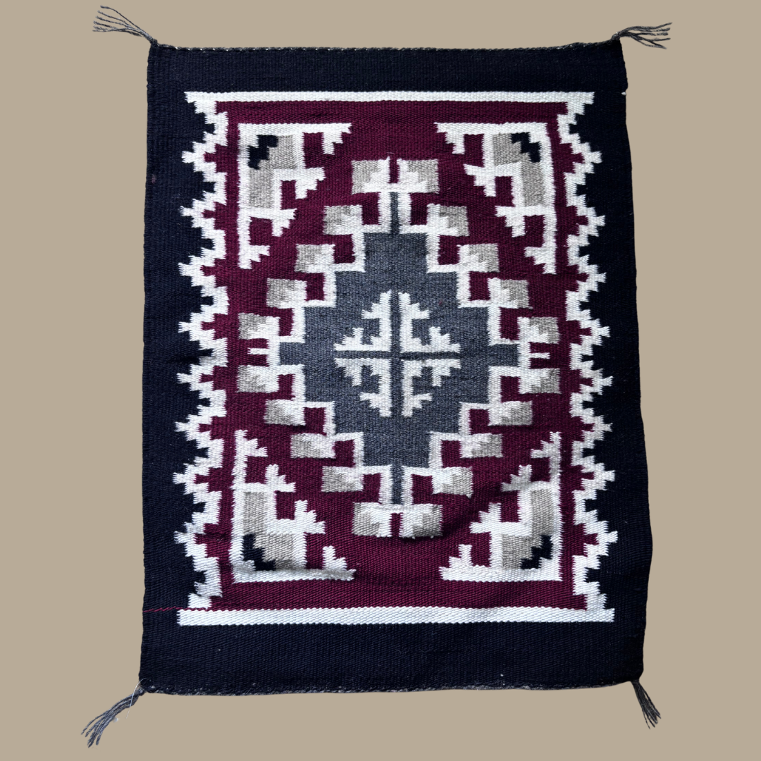 Authentic Ganado Navajo Rug by Doris Duncan | Handmade 24" x 18" Native American Weaving