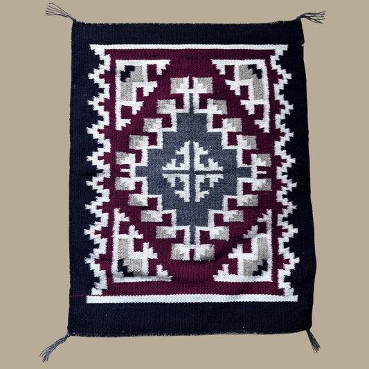 Authentic Ganado Navajo Rug by Doris Duncan | Handmade 24" x 18" Native American Weaving