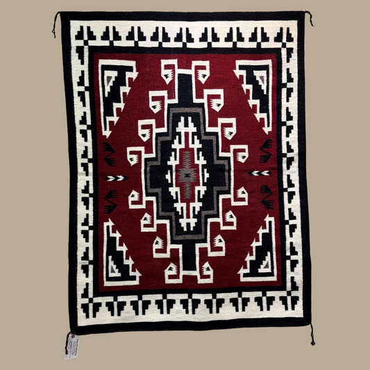 Authentic Ganado Navajo Rug by Irene Eskee | Handmade 54" x 41" Native American Weaving