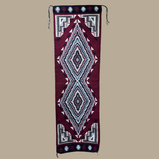 Authentic Ganado Navajo Rug by Rose Blue Eyes | Handmade 62" x 20" Runner