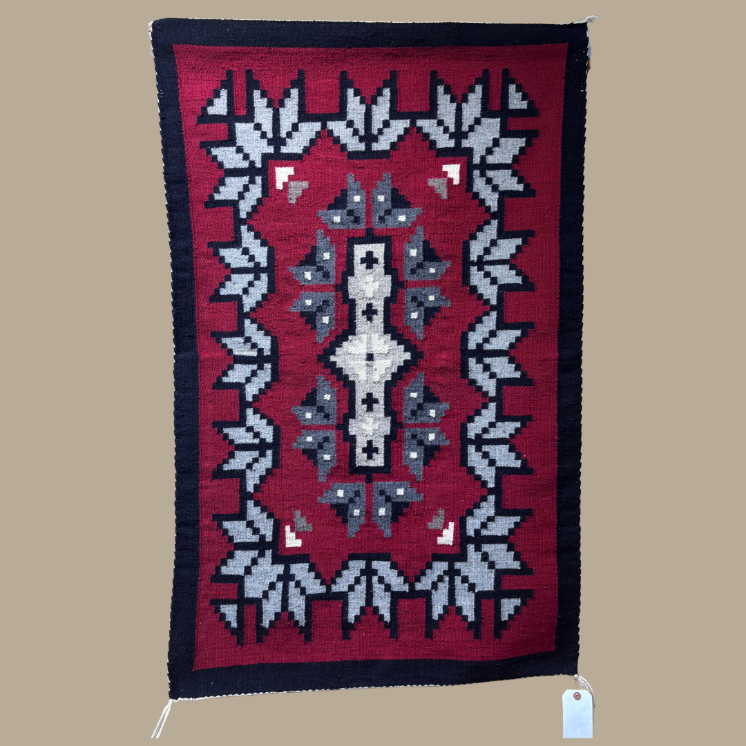 Authentic Ganado Navajo Rug by Susie Joe | Handmade 46" x 28" Native American Weaving