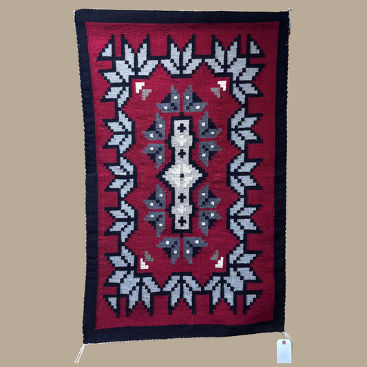 Authentic Ganado Navajo Rug by Susie Joe | Handmade 46" x 28" Native American Weaving