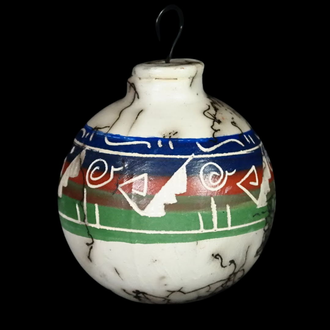 Navajo Horsehair Pottery Christmas Ornament by Cheryl Lewis
