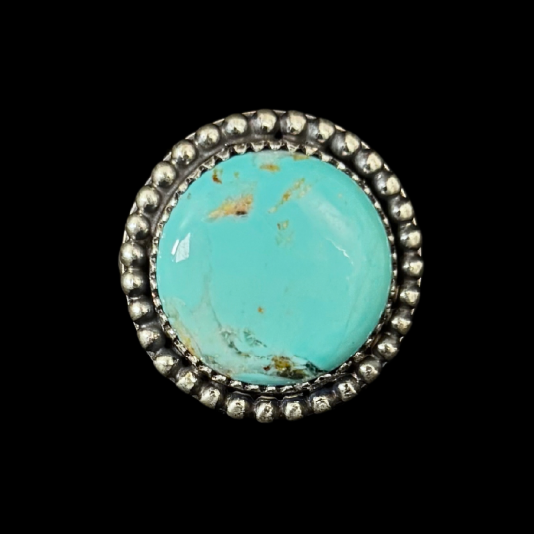 Jeanette Dale Broken Arrow Turquoise Ring | Navajo Sterling Silver