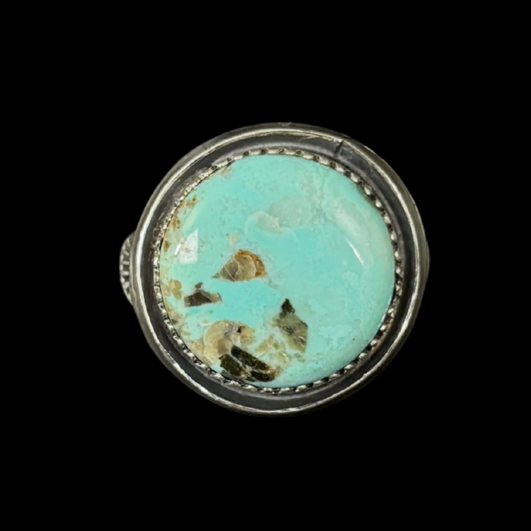 Jeanette Dale Hidden Valley Turquoise Ring | Navajo Sterling Silver