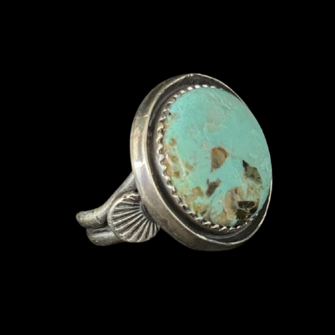 Jeanette Dale Hidden Valley Turquoise Ring | Navajo Sterling Silver