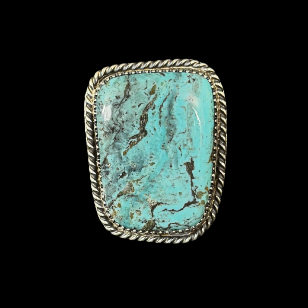 Jeanette Dale Kingman Turquoise Ring | Navajo Sterling Silver Size 9.5