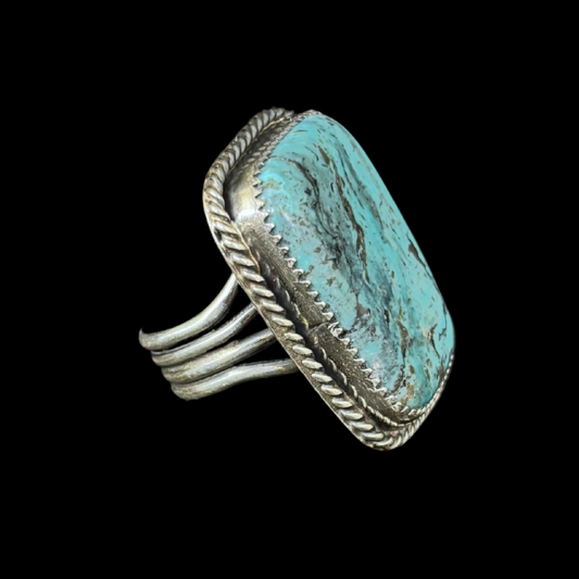 Jeanette Dale Kingman Turquoise Ring | Navajo Sterling Silver Size 9.5