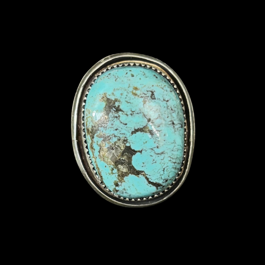 Jeanette Dale Kingman Turquoise Ring | Navajo Sterling Silver Size 10.5
