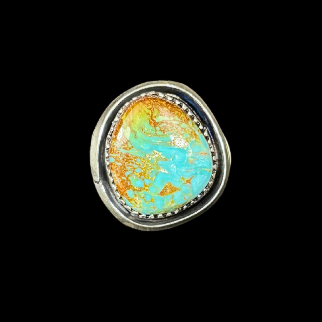 Jeanette Dale Royston Turquoise Ring | Navajo Sterling Silver Size 7.5
