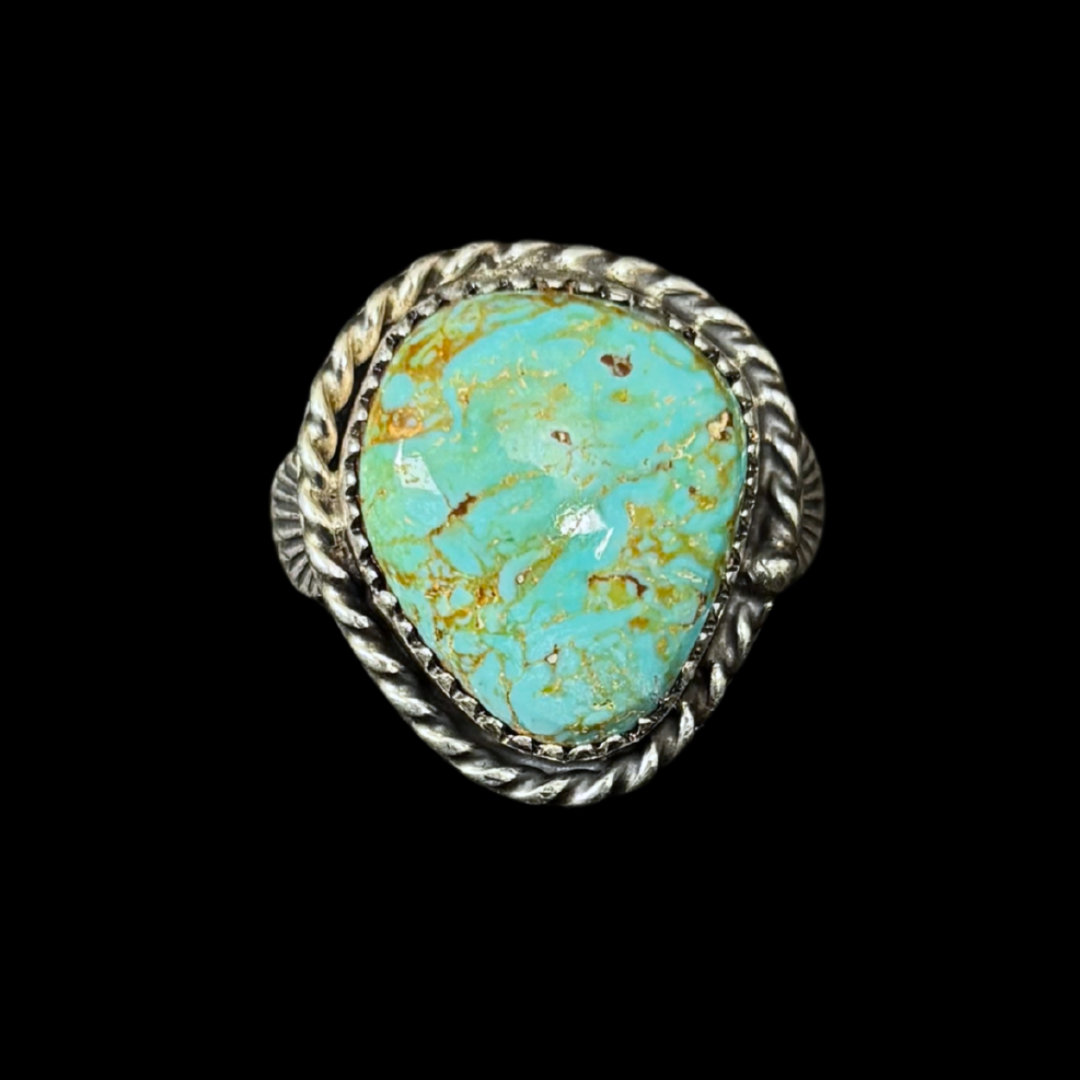 Jeanette Dale Royston Turquoise Ring | Navajo Sterling Silver Size 7.5