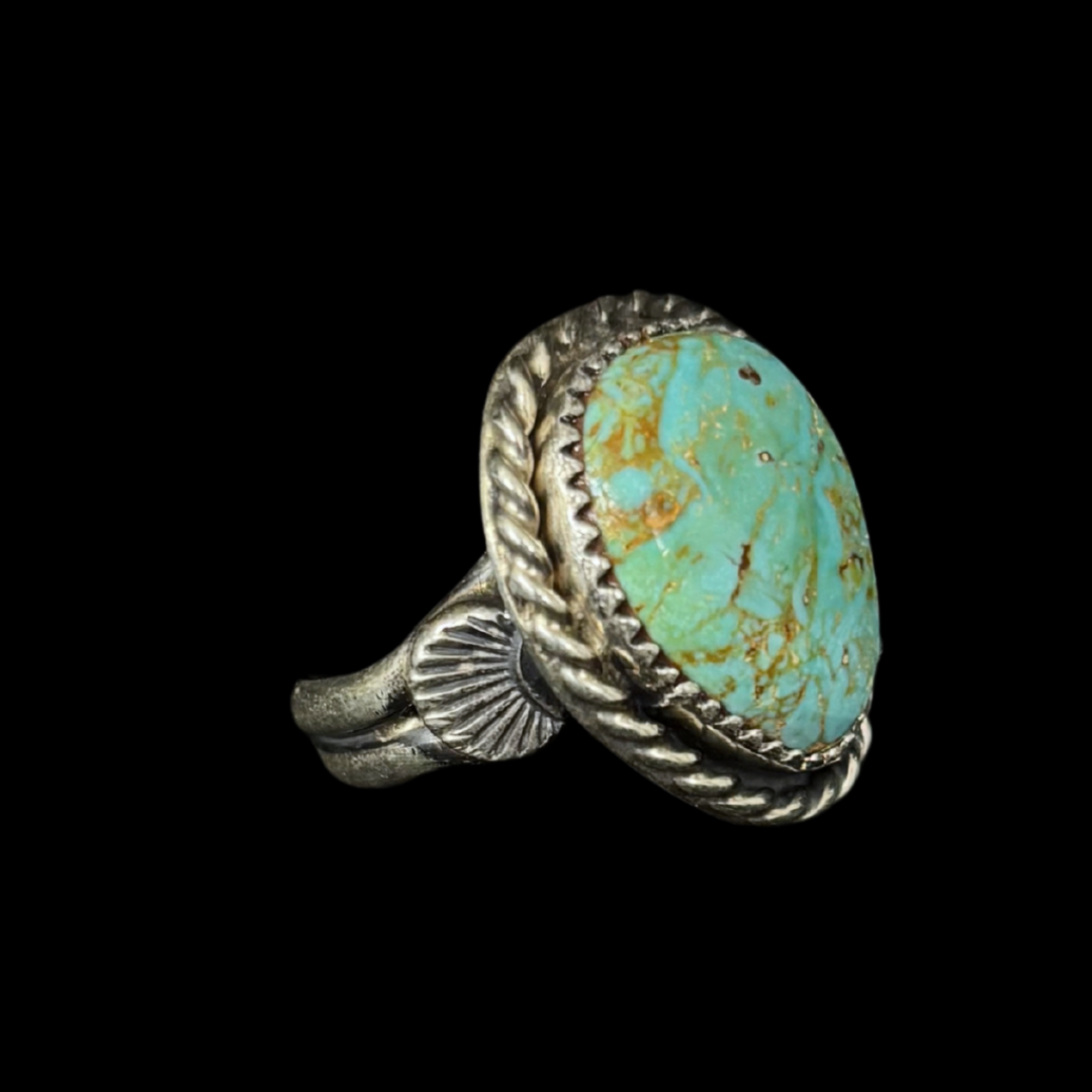 Jeanette Dale Royston Turquoise Ring | Navajo Sterling Silver Size 7.5