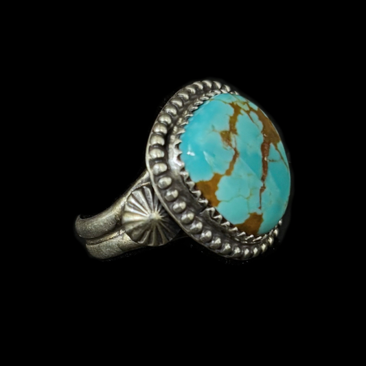 Jeanette Dale Royston Turquoise Ring | Navajo Sterling Silver Size 7.5