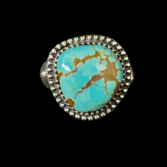 Jeanette Dale Royston Turquoise Ring | Navajo Sterling Silver Size 7.5