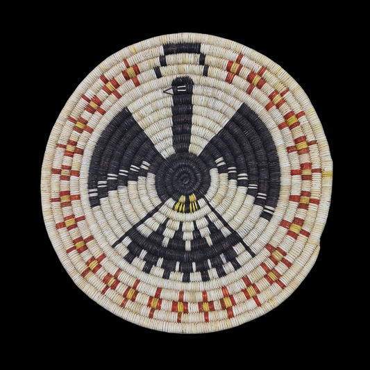 Hopi Woven Thunderbird Basket by Fern Dawahoya