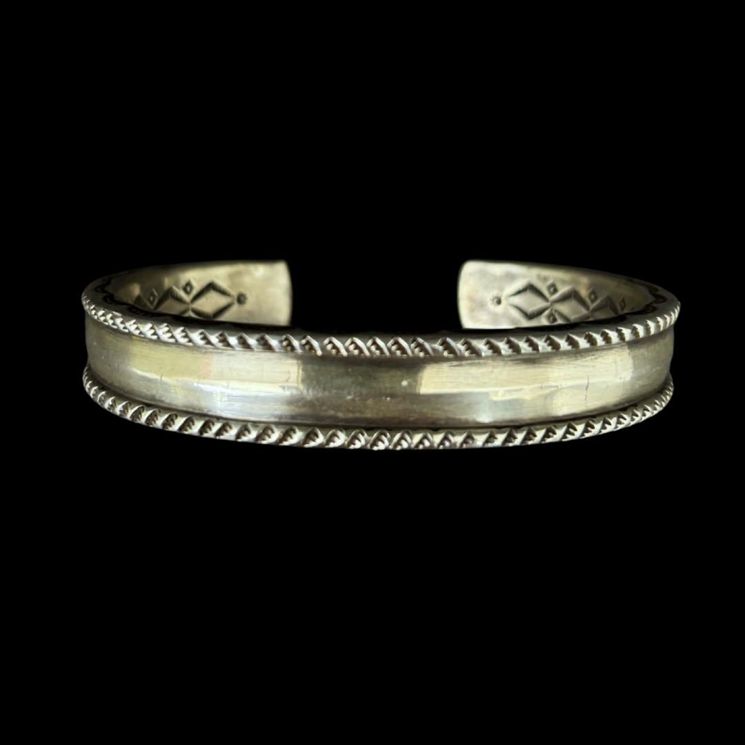 Perry Shorty Navajo Coin Silver Bracelet | Hand-Stamped Cuff