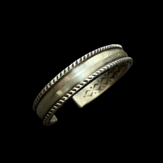 Perry Shorty Navajo Coin Silver Bracelet | Hand-Stamped Cuff