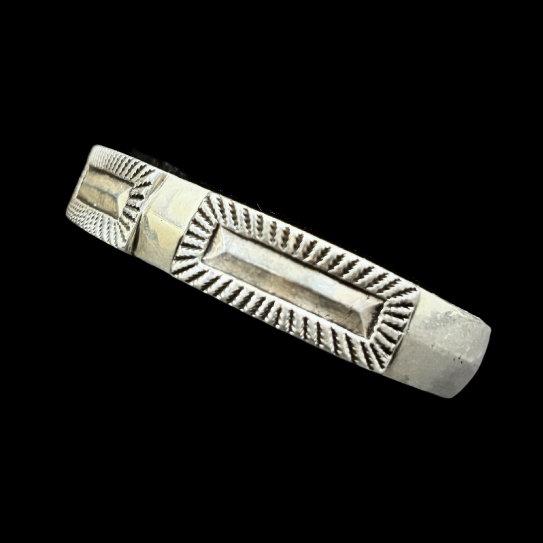 Perry Shorty Navajo Coin Silver Bracelet | Hand-Stamped Cuff
