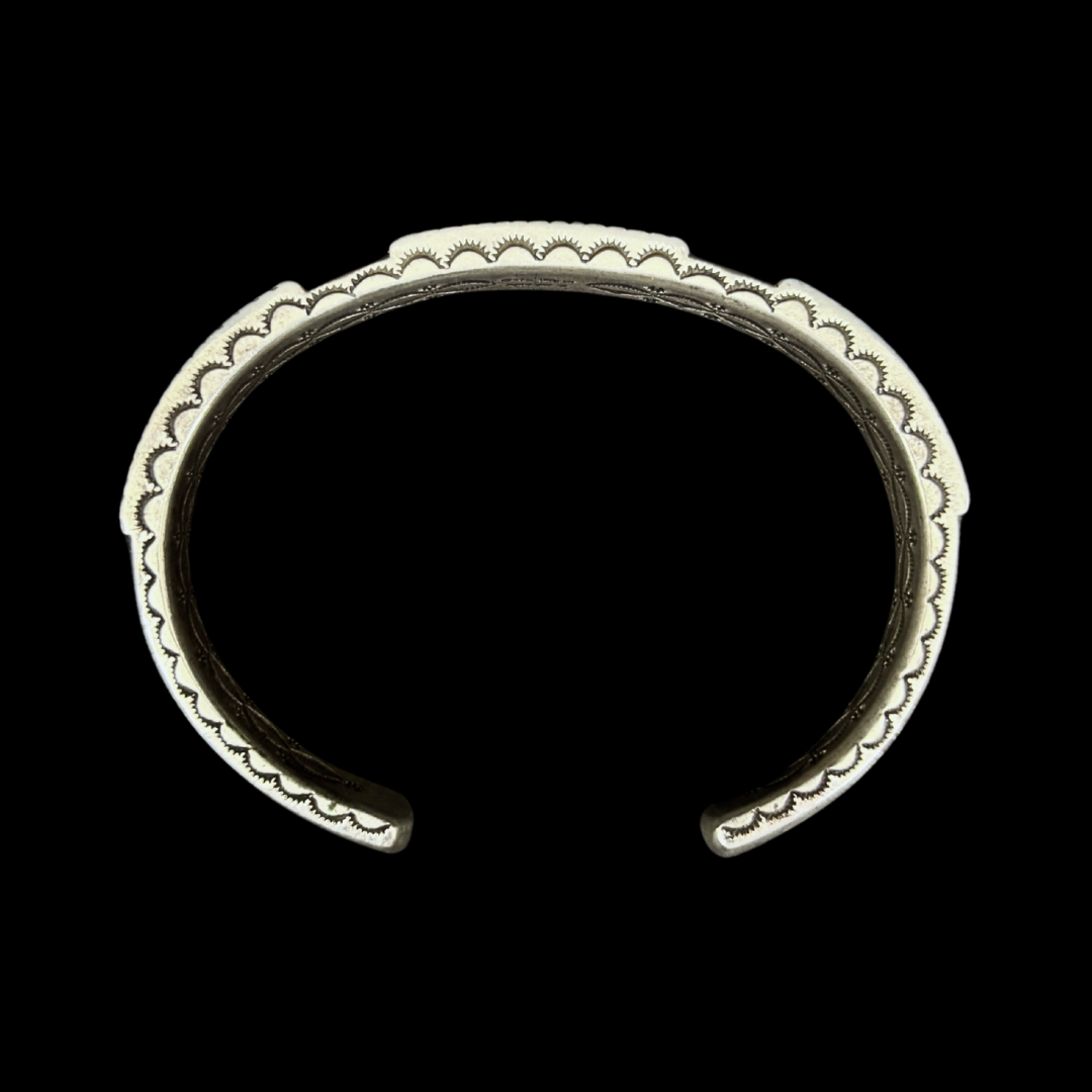 Perry Shorty Navajo Coin Silver Bracelet | Hand-Stamped Cuff