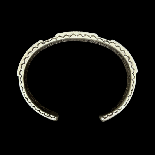 Perry Shorty Navajo Coin Silver Bracelet | Hand-Stamped Cuff