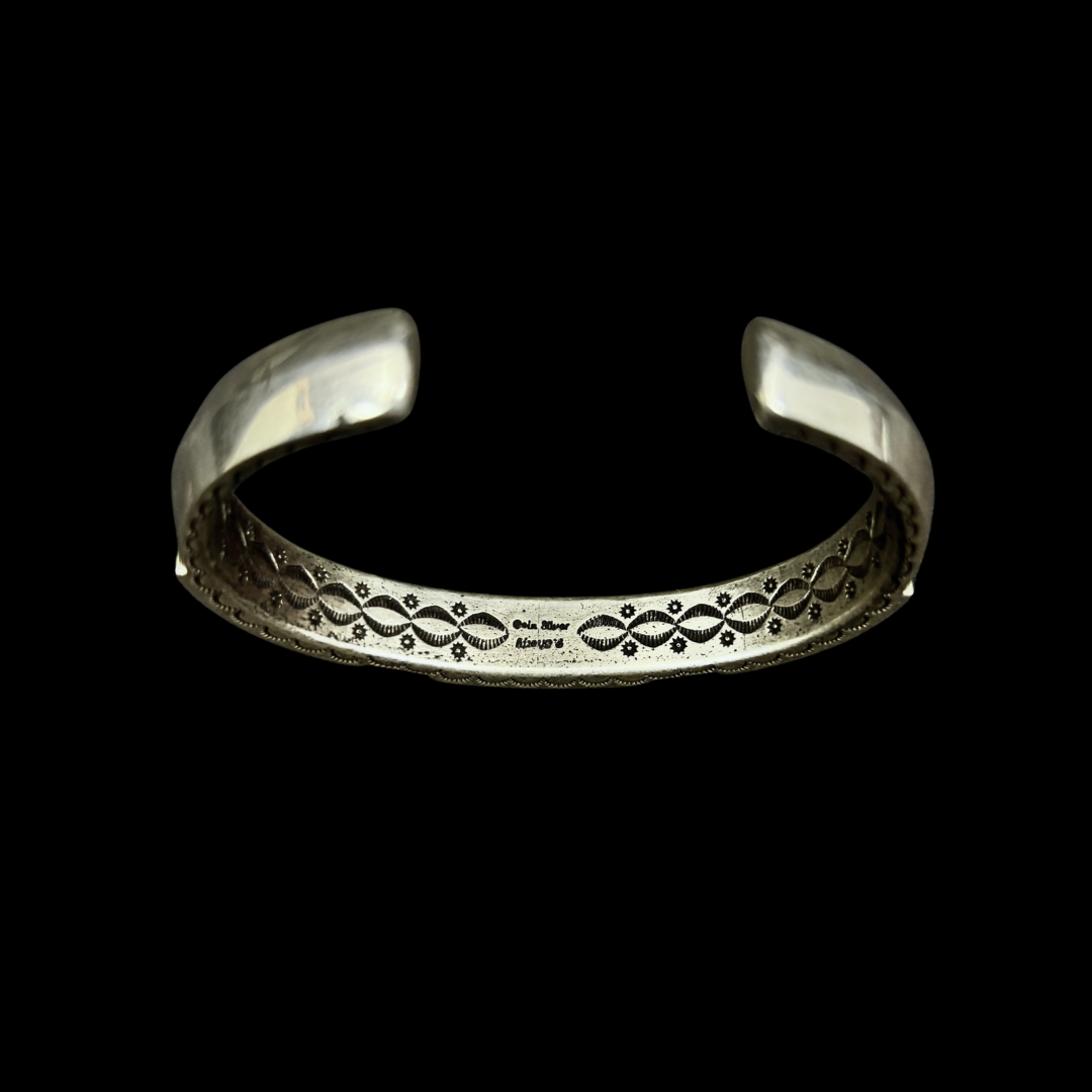 Perry Shorty Navajo Coin Silver Bracelet | Hand-Stamped Cuff