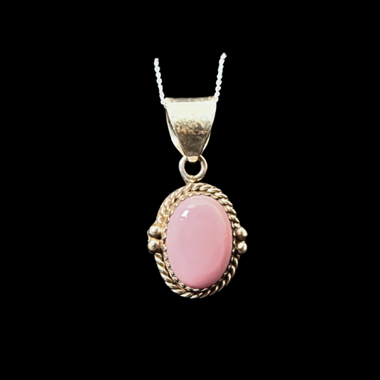Nelson Morgan Navajo Pink Conch Pendant | Sterling Silver